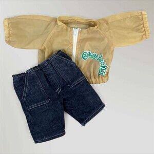 Vintage Cabbage Patch Kids CPK Yellow Zip Up Jacket and Blue Jeans Pants